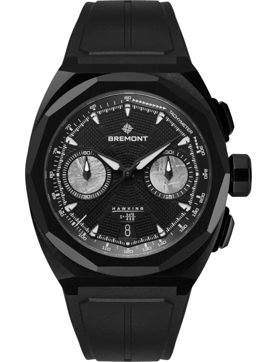 Supernova 41mm Chronograph Hawking Edition in Black DLC Steel on Black Rubber Strap with Black Dial