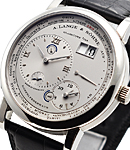Lange 1 Timezone in Platinum on Black Crocodile Leather Strap with Silver Dial