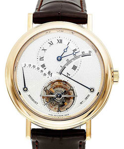 Classique Grande Complication Tourbillon in Yellow Gold on Brown Leather Strap with Silver Dial
