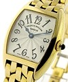  Lady's Small Size Cintre Curvex   Yellow Gold on Bracelet with Silver Dial 