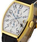 Master Banker 5850 in Yellow Gold on Black Crocodile Leather Strap with Silver Dial