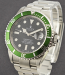 Submariner Kermit Anniversary with Green Bezel on Oyster Bracelet with Black Dial -  ( NOT Flat 4)