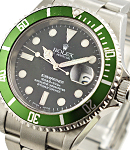 Submariner Kermit Anniversary with Green Bezel on Oyster Bracelet with Black Dial -  ( NOT Flat 4)