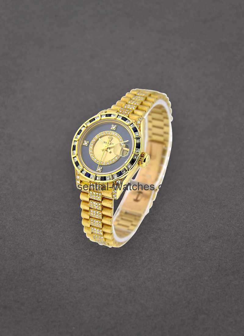 Pre-Owned Rolex Ladies President in Yellow Gold with Diamond Bezel