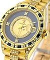 Ladies President in Yellow Gold with Diamond Bezel on Yellow Gold President Bracelet with Blue Dial