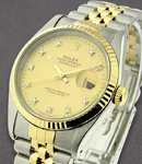 2-Tone Datejust 36mm with Jubilee Bracelet - Fluted Bezel Ref 16233 with Champagne Diamond Dial  - Hole Case