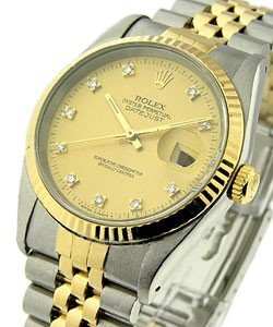 2-Tone Datejust 36mm with Jubilee Bracelet - Fluted Bezel Ref 16233 with Champagne Diamond Dial  - Hole Case