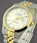 Men's 2-Tone Datejust 36mm Ref.16203 with Domed Bezel on Jubilee Bracelet with Silver Stick Dial