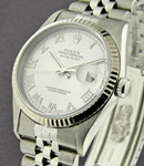 Men's Datejust 36mm with White Gold Fluted Bezel on Jubilee Bracelet with Rhodium Roman Dial 