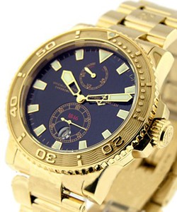 Maxi Marine Diver Chronometer  Rose Gold on Bracelet with Black Dial
