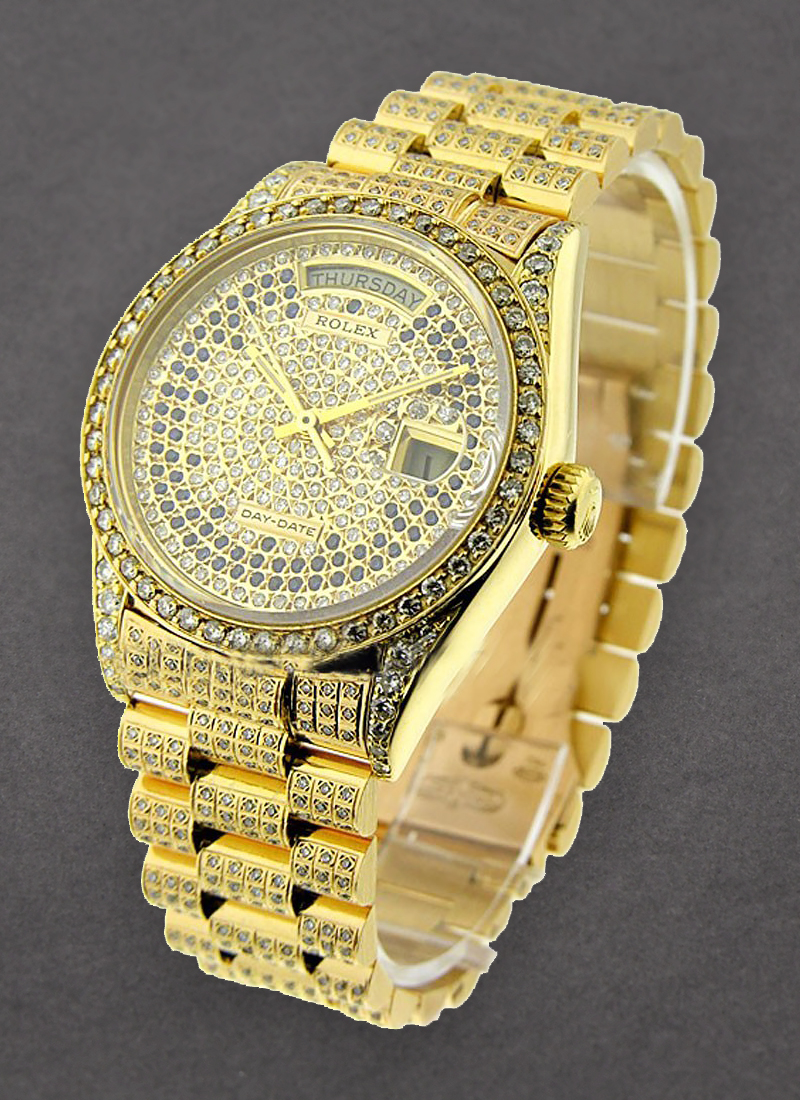 Pre-Owned Rolex President - 36mm - Yellow Gold - Diamond Bezel