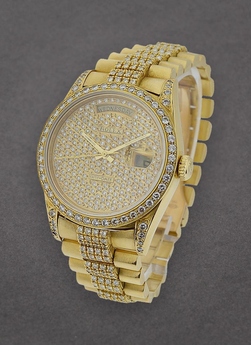 Pre-Owned Rolex President - 36mm - Yellow Gold - Diamond Bezel