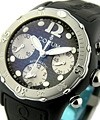 Chrono Diver Gun Metal Black in Steel on Black Rubber Strap with Carbon Dial with Silver Subdials