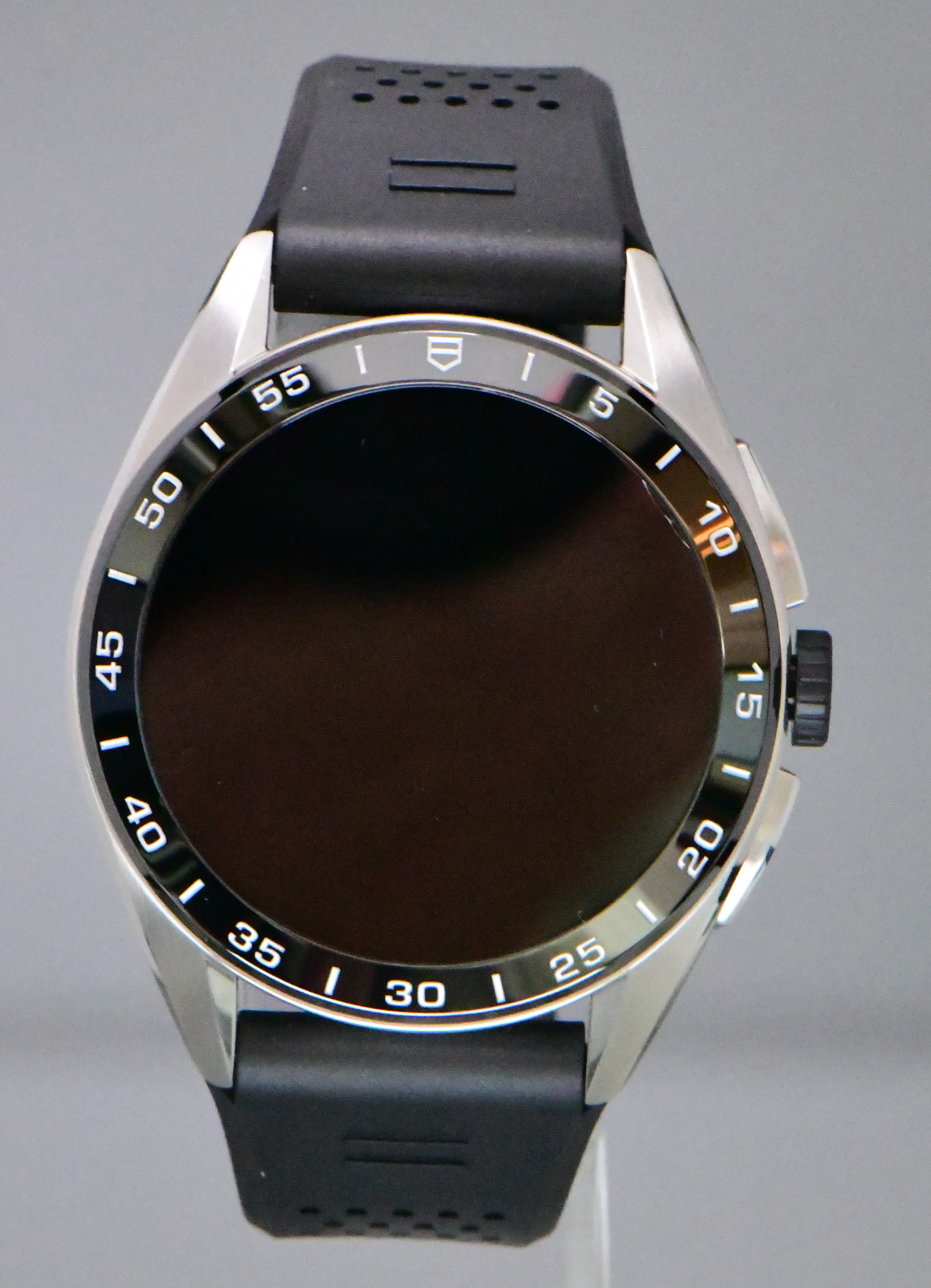 Tag Heuer Connected Calibre E4 in Stainless Steel on Black Rubber Strap with Digital Dial