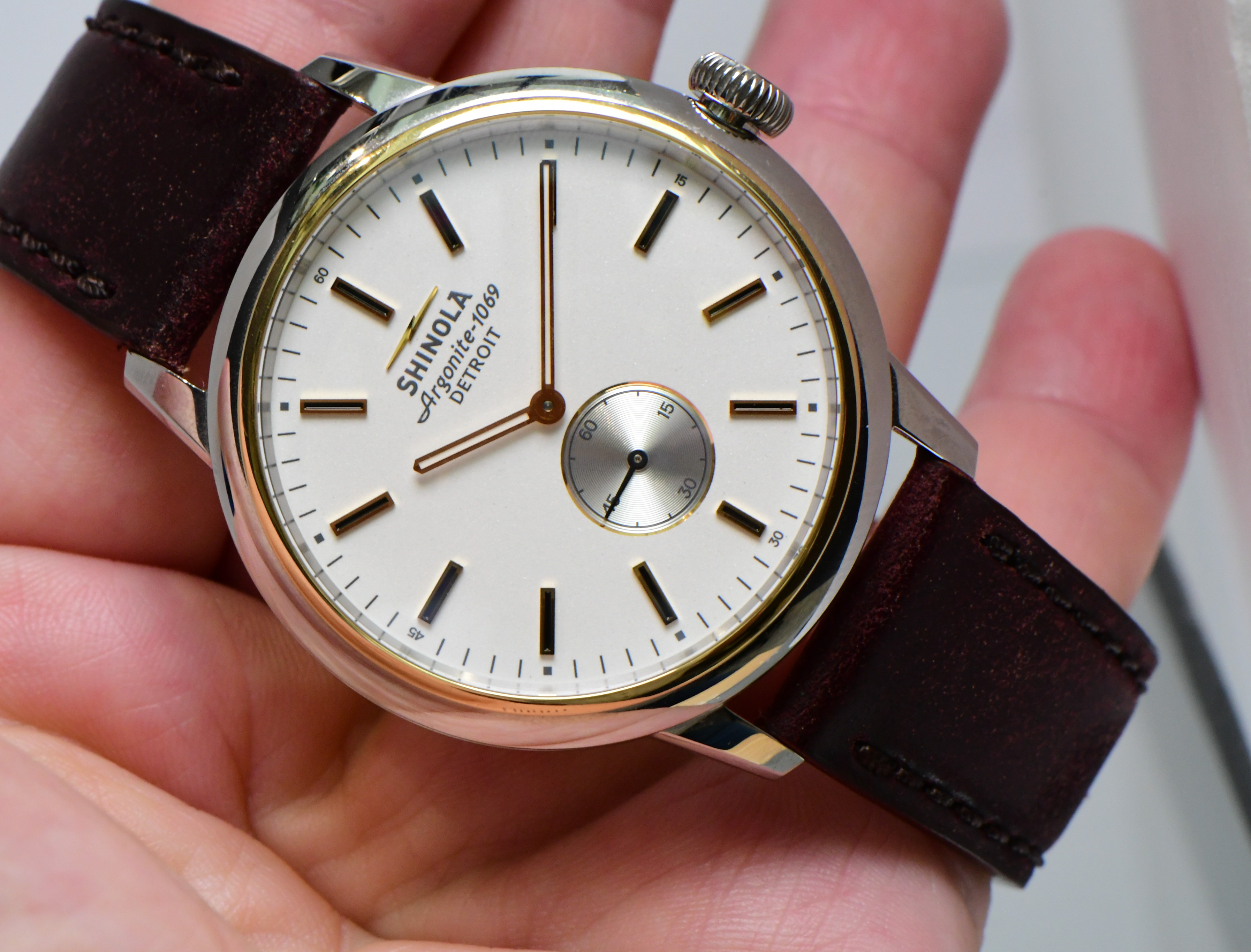 Shinola Argonite 1069 2-Tone on Strap with White Dial