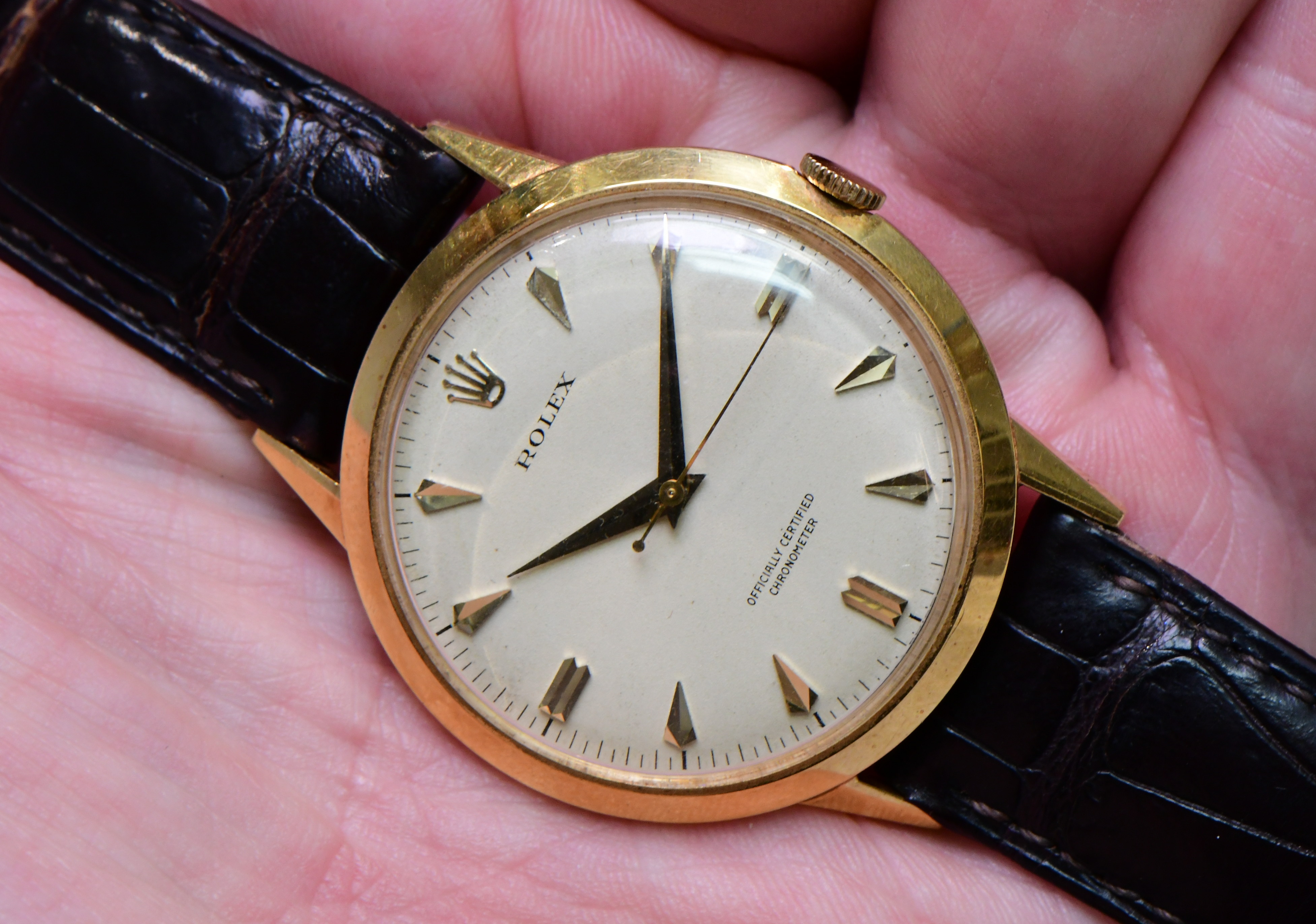 Pre-Owned Rolex 36mm 18KT Yellow Gold - Ref 8940 Mechanical Movement on Strap - Original Dial