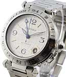 Pasha C GMT in Stainless Steel on Steel Bracelet with Silver Globe Dial