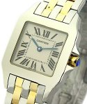 Santos Demoiselle in 2-Tone - Large Size on Steel and Yellow Gold Bracelet with Silver Roman Dial