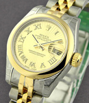 Datejust in Steel with Yellow Gold Smooth Bezel on Steel and Yellow Gold Jubilee Bracelet with Champagne Sunbeam Roman Dial