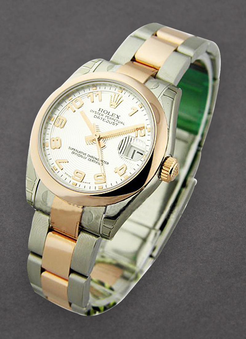 Rolex Unworn Datejust in Steel with Rose Gold Domed Bezel