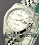 Datejust Automatic in Steel with White Gold Fluted Bezel On Steel Jubilee Bracelet with  Arabic/Golddust Dial