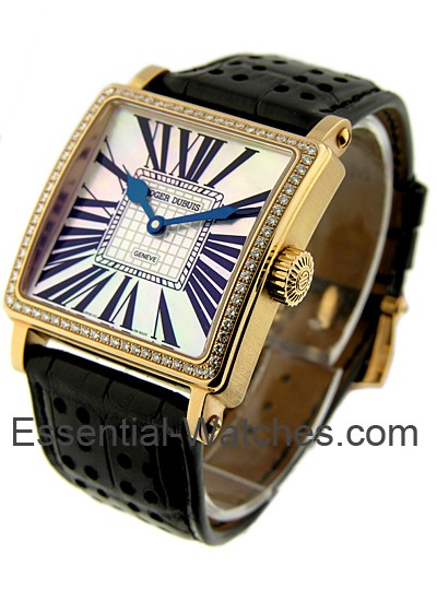Roger Dubuis Lady's Rose Gold Golden Square with Diamond Bezel