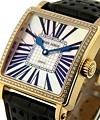 Lady's Rose Gold Golden Square with Diamond Bezel Factory Diamond Case - MOP Dial