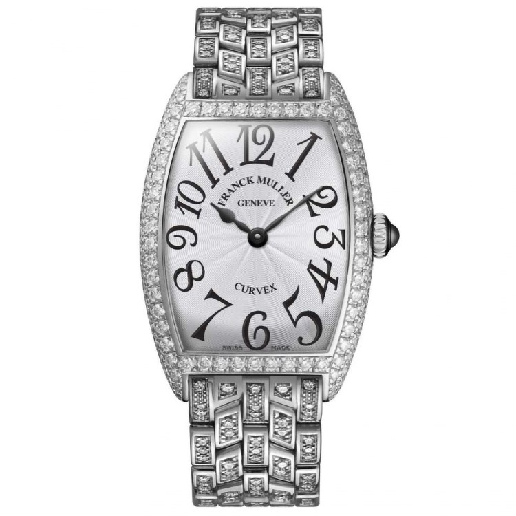 Cintree Curvex in White Gold with Diamond Case on White Gold Diamond Bracelet with Silver Dial