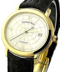 Men's Millenary Automatic in Yellow Gold on Black Crocodile Leather Strap with Silver Dial
