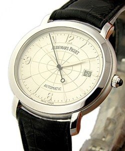 Mens Millenary Automatic White Gold on Strap with Silver Dial
