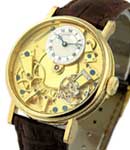 La Tradition 37mm in Yellow Gold on Brown Crocodile Leather Strap with Gold Skeleton Dial