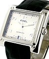 1911 La Carree Large Size Steel Case on Strap  with Silver Dial 