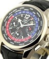 World Time Chronograph  WWTC White Gold with Black Dial with Red/Blue Bezel