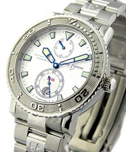 Marine Diver Chronometer in Steel on Steel Bracelet with Silver Dial