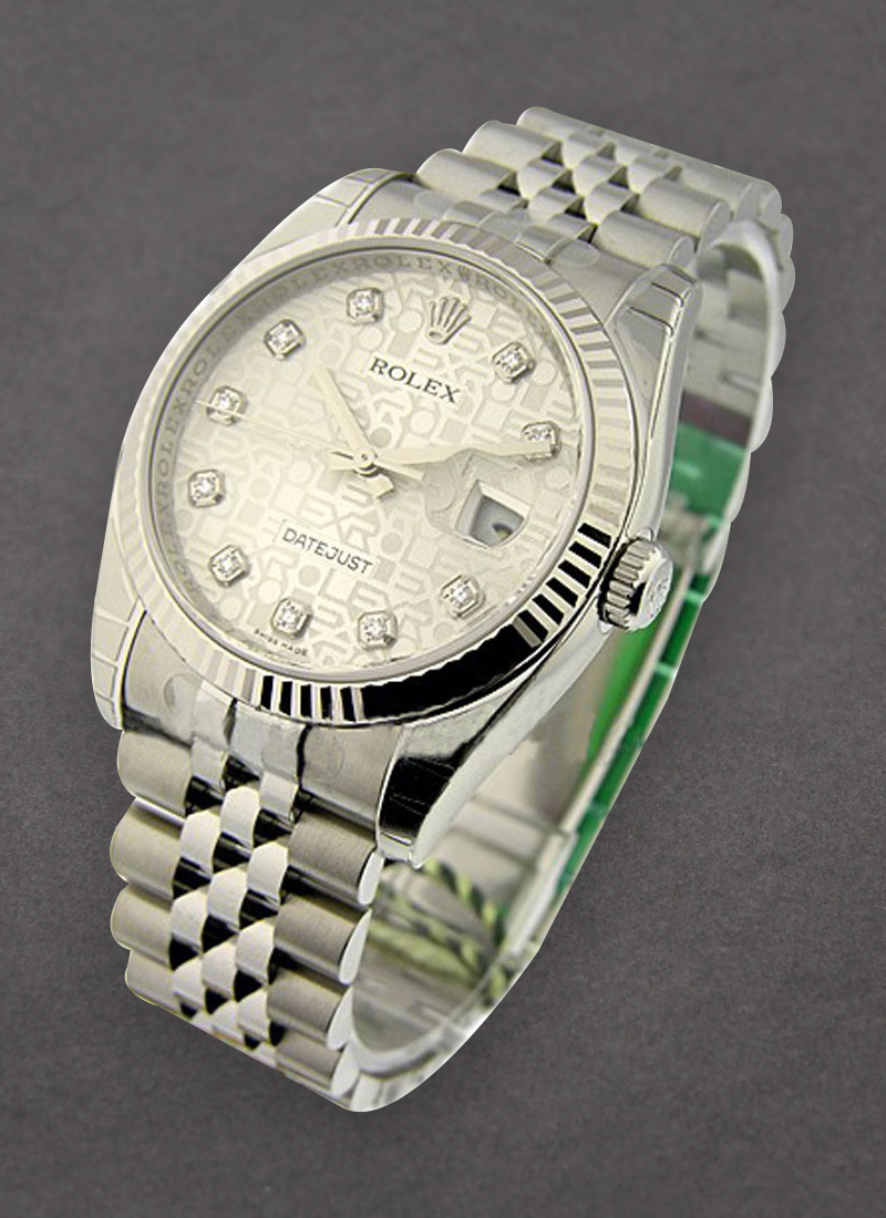 Rolex Unworn Datejust 36mm in Steel with White Gold Fluted Bezel