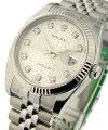 Datejust 36mm in Steel with White Gold Fluted Bezel on Jubilee Bracelet with Silver Jubilee Diamond Dial