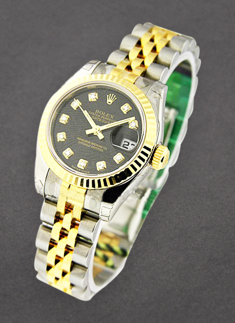 Rolex Unworn Datejust 26mm Lady's in Steel with Yellow Gold Fluted Bezel