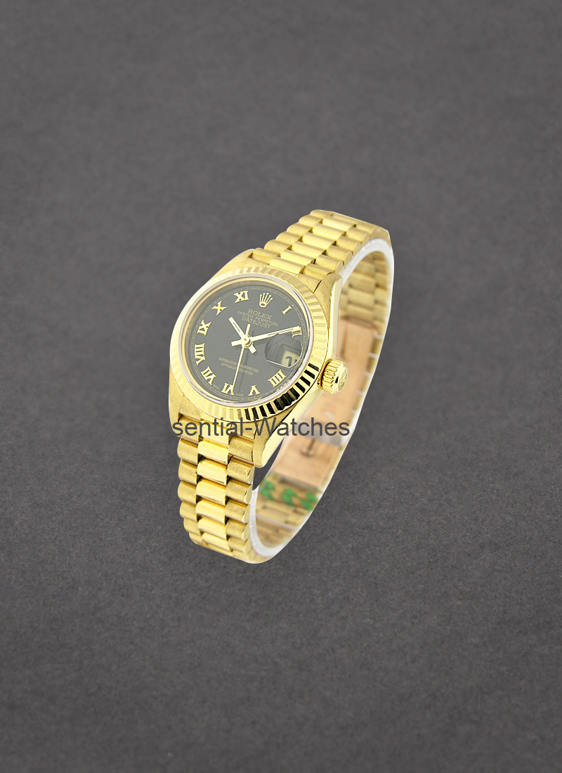 Pre-Owned Rolex President Lady's in Yellow Gold Fluted Bezel