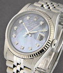 Men's Datejust 36mm with White Gold Fluted Bezel  on jubilee Bracelet with Black MOP Diamond Dial 