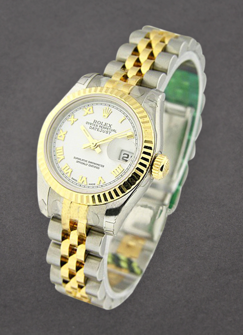 Rolex Unworn Ladies 26mm Datejust in Steel with Yellow Gold Fluted Bezel