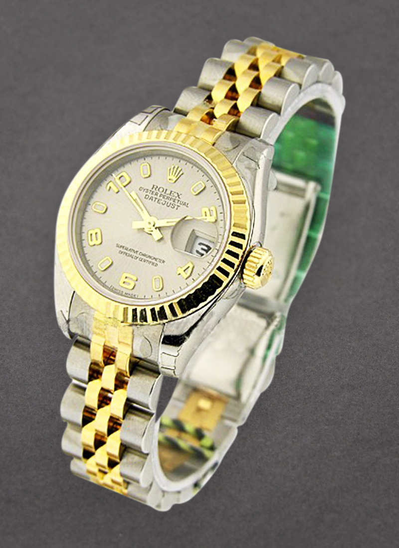 Rolex Unworn 26mm Lady's Datejust in Steel with Yellow Gold Fluted Bezel