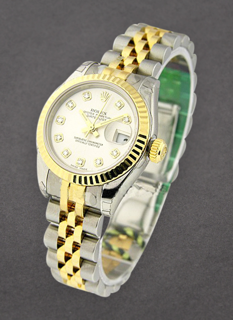 Rolex Unworn 26mm Ladies Datejust in Steel with Yellow Gold Fluted Bezel