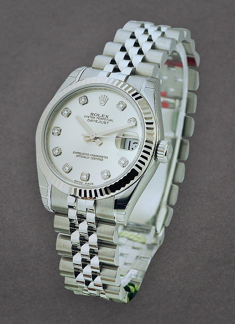 Rolex Unworn Mid Size 31mm Datejust in Steel with Fluted Bezel