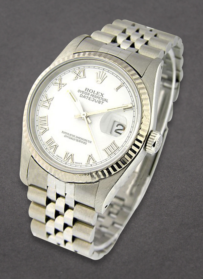 Pre-Owned Rolex Men's Datejust 36mm with White Gold Fluted Bezel