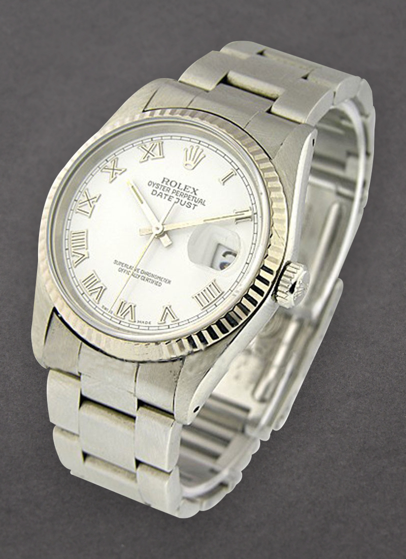 Pre-Owned Rolex Men's Datejust 36mm with White Gold Fluted Bezel