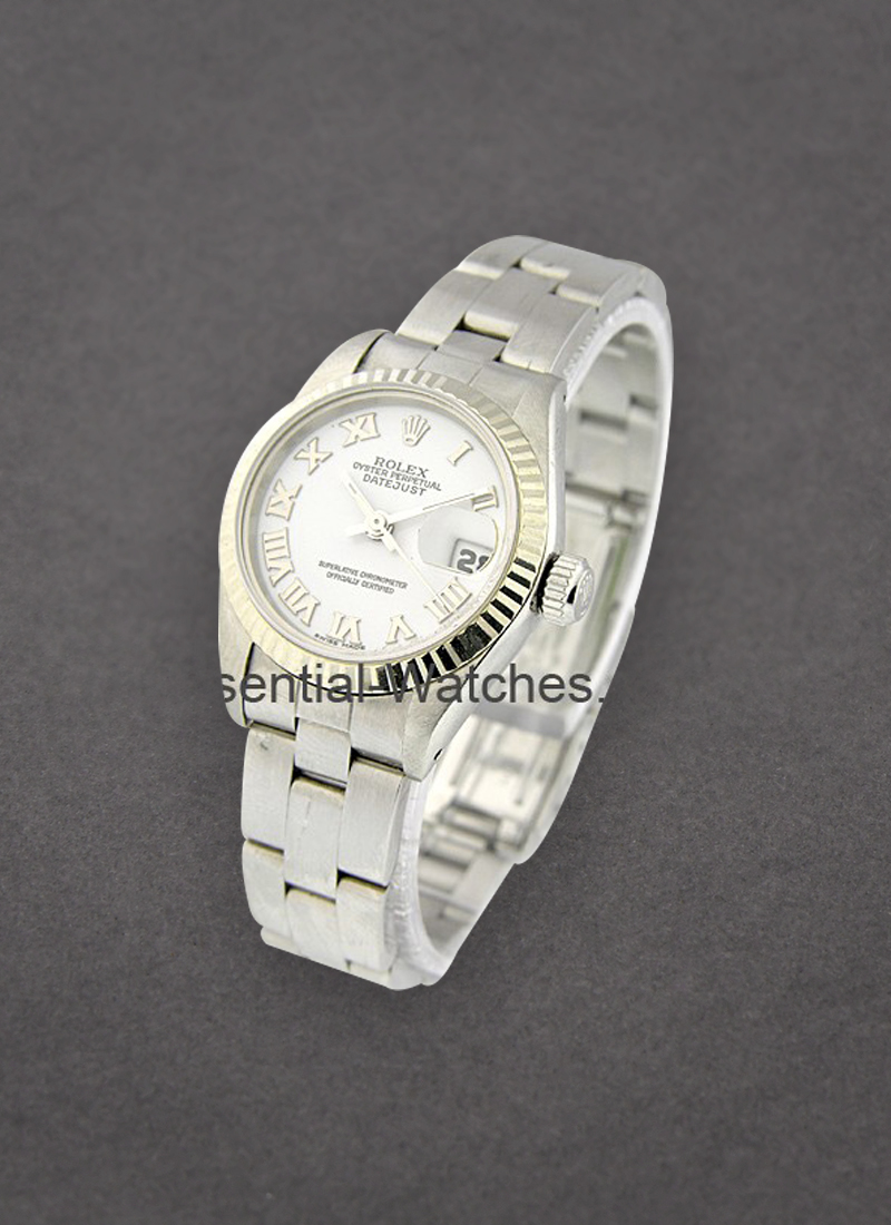 Pre-Owned Rolex Lady's Datejust in Steel with White Gold Fluted Bezel