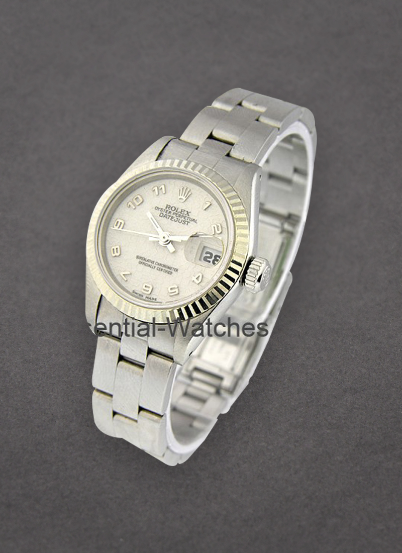 Pre-Owned Rolex Lady's Datejust in Steel with White Gold Fluted Bezel