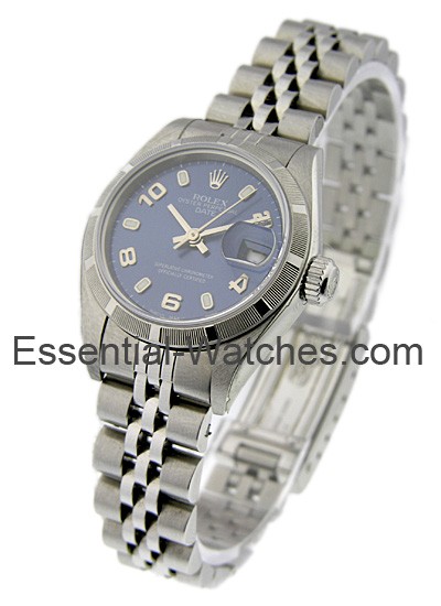 Pre-Owned Rolex Lady's Date - 26mm - Engine Turn Bezel