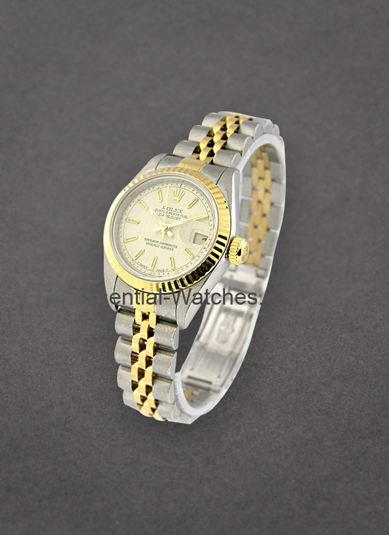 Pre-Owned Rolex Lady's 2-Tone Datejust in Steel with Yellow Gold Fluted Bezel