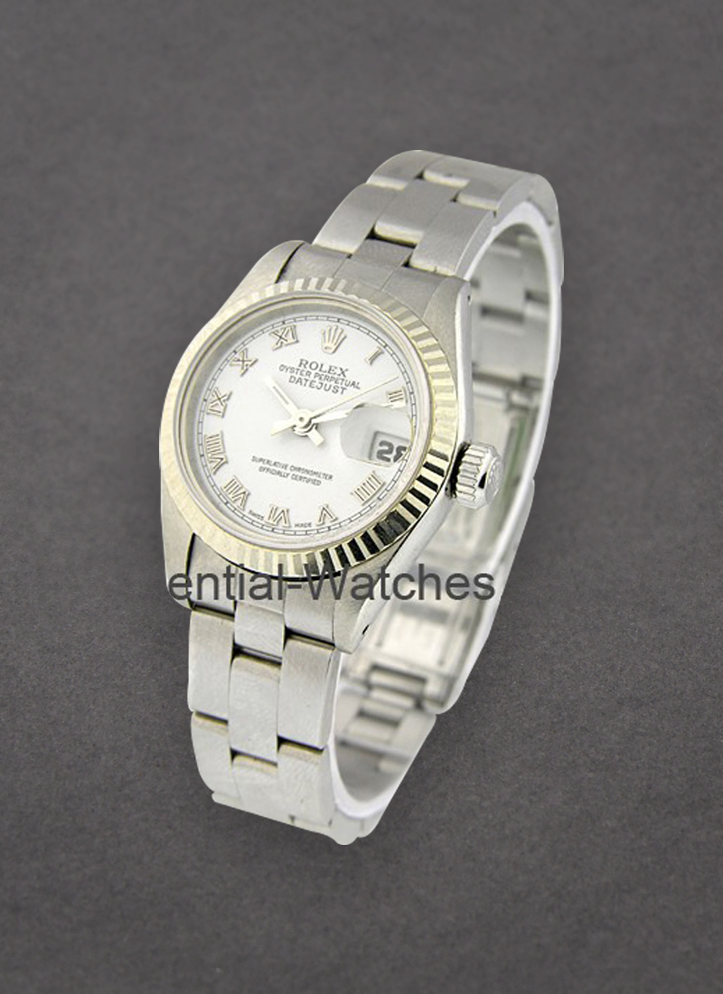 Pre-Owned Rolex Lady's Datejust in Steel with White Gold Fluted Bezel